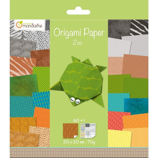 Avenue Mandarine Zoo Origami Paper, Multi-Color