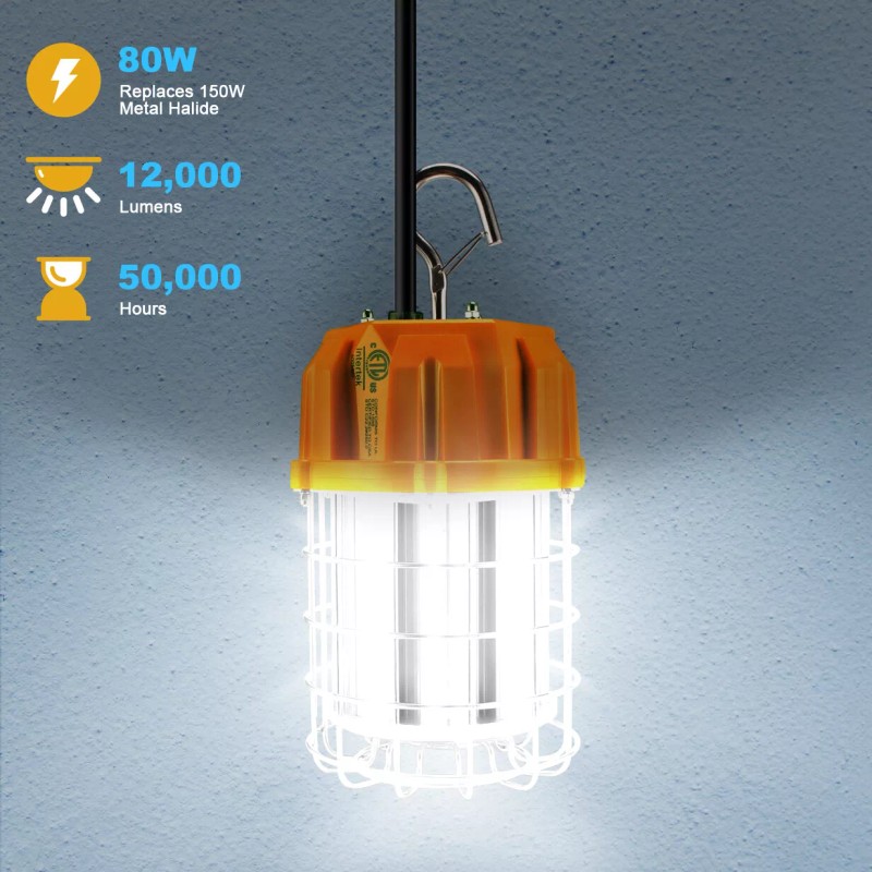 Nuoguan Well-Built 80W LED Temporary Work Light 12000Lm Construction Building