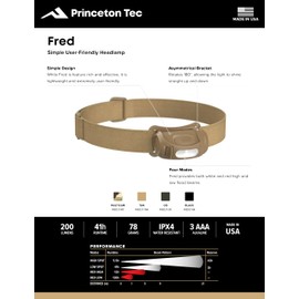 Princeton Tec Fred Headlamp - Black w/Red LED