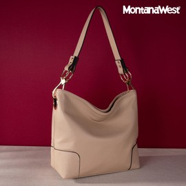 Montana West Hobo Bags for Women Top Handle Satchel Shoulder Ladies Bucket Purse Handbag,MWC-128BTN