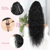 ALXNAN Claw Clip Ponytail,30 Inch Black Ponytail Extension for Women