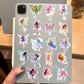 50Pcs Cute Stickers for Luggage, Water Bottle Waterproof DIY Vinyl Stickers for Girls Teens Adults Skateboard,Guitar Notebook Decoration (Flower Fairy)