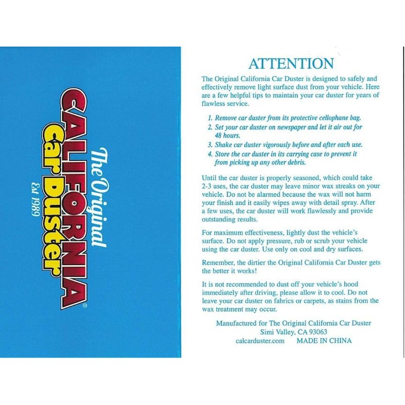 The Original California Car Duster Detailing Kit with Plastic Handle,