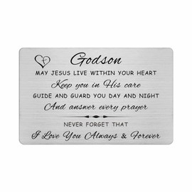 FALOGI To My Godson Card from Godmother, Godson Christening Gifts, Godson Birthday Card
