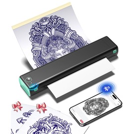Phomemo Tattoo Stencil Printer, M08F Wireless Thermal Tattoo Printer with 10pcs Transfer Paper, Compatible with Phone/Tablet/PC, Tattoo Supplies for Tattoo Artists & Beginners, Black & Green