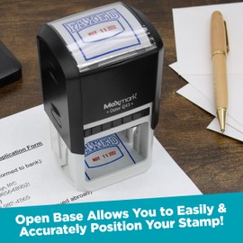 MaxMark Q43 (Large Size) Date Stamp with Paid Self Inking Stamp - 2 Color Blue/Red Ink