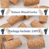 INCREWAY Natural Wooden Wine Stoppers - 24 Pcs Tapered Corks