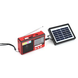 Radio FM AM SW Portable Radio Support Solar Battery Charging High Sensitivity Radio Red