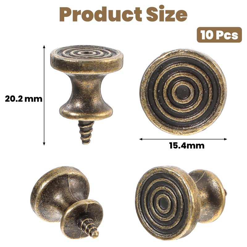 Trinkrittey 10Pcs Mini Drawer Knobs, Cabinet Knobs Self-Tapping Screws Pulls