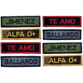 Parche Portanombre Personalizado Varios Colores Velcro