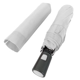 Plain Automatic Umbrella for Adults - Pocket Umbrella Men's Windproof Storm Proof Windproof - Handbag Umbrella Lightweight for Women with Automatic Opening - Diameter 96 cm, White