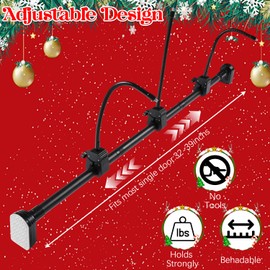 Yicengy Garland Hanger for Front Door, Adjustable Fits 32"-80" Doors, Heavy-Duty Christmas Halloween Decoration Holder, Garland Holder for Door Frame for Wreaths, Lights & More No Screws (S(32"-39"))
