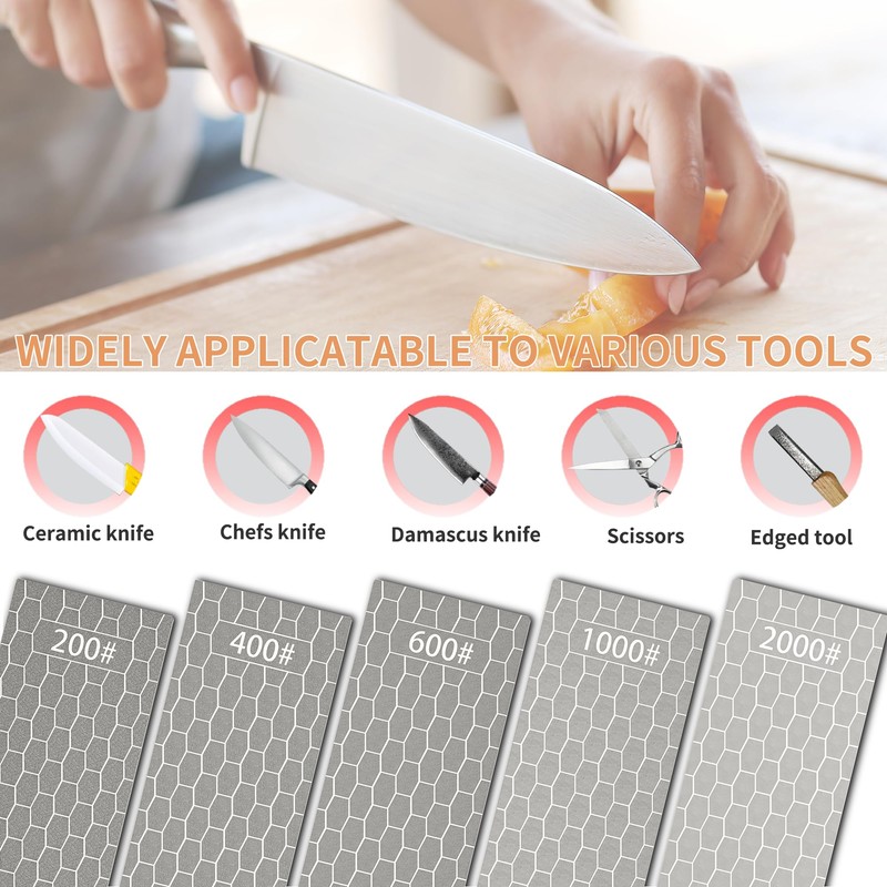 CWOVRS Diamond Sharpening Stones, 5 PCS Diamond Sharpening Plates with