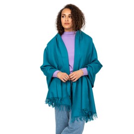 likemary Pashmina Shawls and Wraps for Women – Soft Wool Scarf & Travel Blanket – Warm, Lightweight Winter Wrap – Ethical Scarf Gifts for Women - Peacock Blue 40 x 80