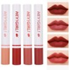 4pcs/set Lipstick Pack Set, Forma de Cigarrillo Mate de Larga