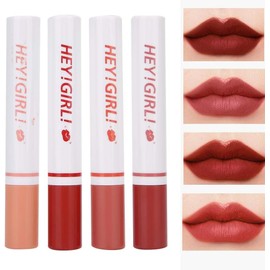 4pcs/set Lipstick Pack Set, Forma de Cigarrillo Mate de Larga Duración, Maquillaje de Labios Duradero Cosmético de Prefecto