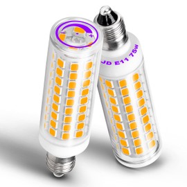 JDE11 Led Bulbs Dimmable, Replace 120V 75W Halogen Candelabra Bulbs,T3 T4 Mini Base JD E11 Bulb, 2700K Warm White 7W 750 lm E11 Bulb for Chandeliers,Candelabra,Ceiling Fan,Cabinet Lighting,2Pack