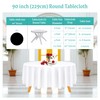 WedDecor 90 Inch White Round Tablecloth for Circular Table, Premium