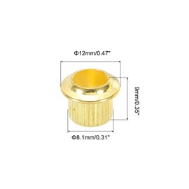 PATIKIL Guitar Tuners Conversion Bushing Adapter Ferrules Conversion Bushings 8.1mm Mount Dia Zinc Alloy Gold Tone for Vintage Guitar Tuning Keys Pack of 6