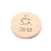 "Four-tea!" Engraved Wooden Coaster - Funny 40th Birthday Gift For