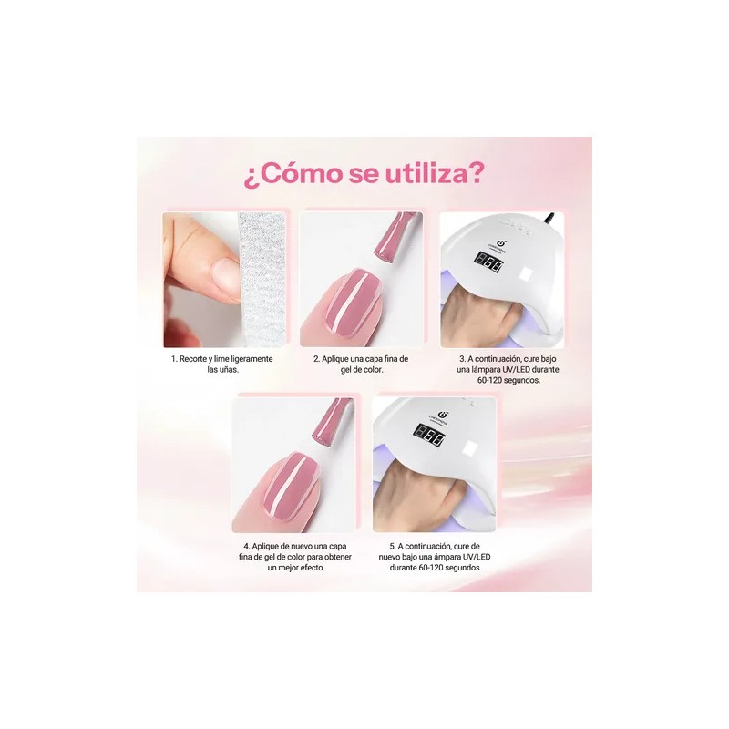 Kit De Gel Semipermanentes 3 En 1 Esmalte De Uñas