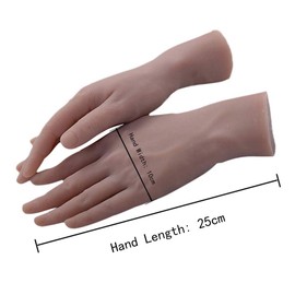 2x Nail Art Soft Practice Hands Flexible Silicone Prosthetic Hands Manicure Tools - Fingers can be Bent - Reusable, for Tattoo Artists and Beginners (A Pair Hand)