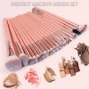 Brochas De Maquillaje Kit 20 Pcs Para Maquillaje Profesional Rosa