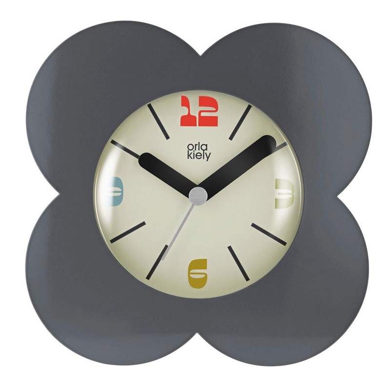 Orla Kiely Flower Alarm Clock, Analog Clock, 6.3 inches (16