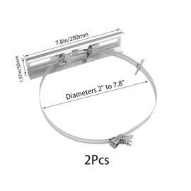 Rrina Pole Mounting Stainless Steel Kits for Junction Box Electrical Enclosure Outdoor Electrionic Project with Adjustable 50-200mm Clamp(7.8")