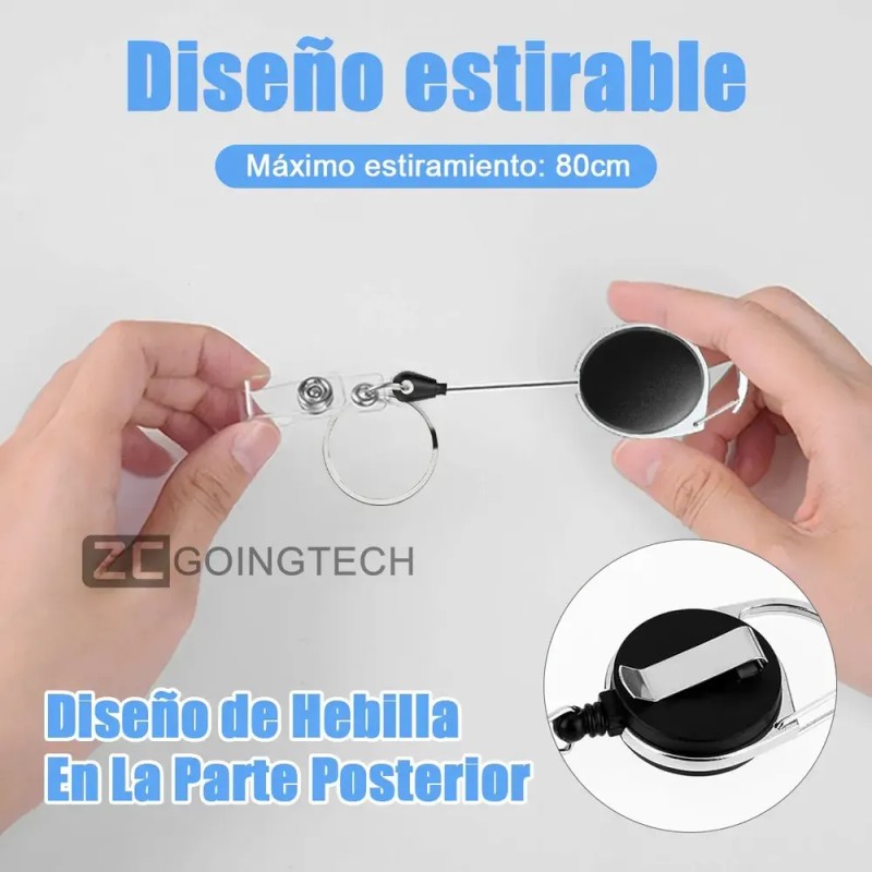 Zcgoingtech 2pzs Porta Credencial Gafete Retráctil Para Hombres Y Mujers