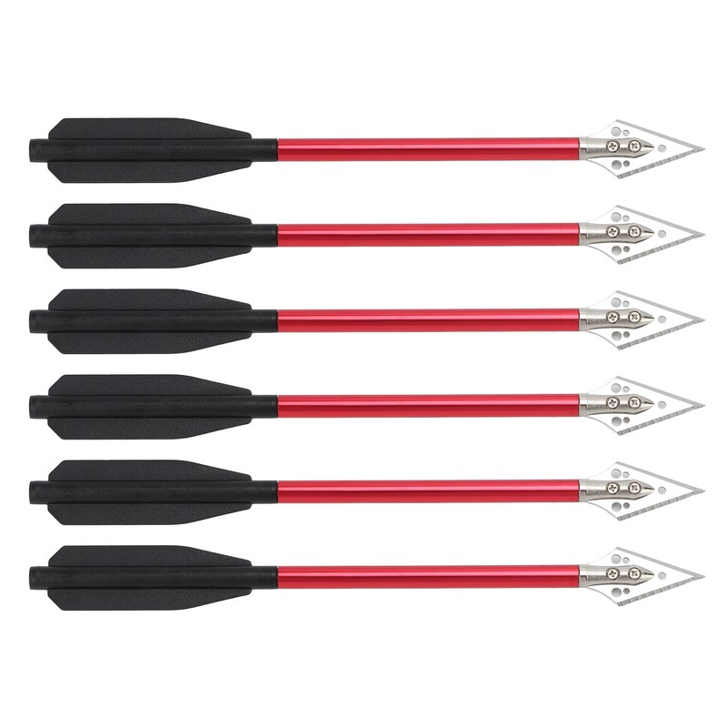 6Pcs Crossbow Arrows Double Screw Fixing Aluminum Alloy Shooting Bow