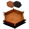 SIQUK 2-Piece Dice Tray - PU Leather Folding Hexagon Dice