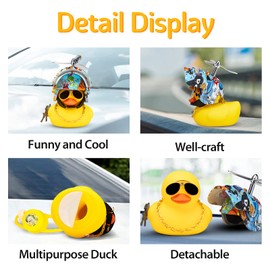 wonuu 2Pcs Rubber Duck Car Ornaments, Squeeze Duck Dashboard Decorations Kids Bicycle Decor for Cycling Motorcycle & Bicycle Accessories Decorations (X-Underwater World&Camouflage)