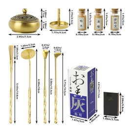 Nvzi Incense Burner Kit, Charcoal Incense Burner & Incense Powder Burner for DIY Incense Making Kit, Home Fragrance Holder for Aromatherapy, Meditation, Yoga(Brass Ruyi GAI Cover)