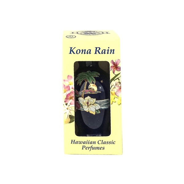 Hawaiian Kona Rain Perfume by Edward Bell, Hawaiian Classic Perfumes 0.25 oz (Navy Blue Porcelain Bottle)