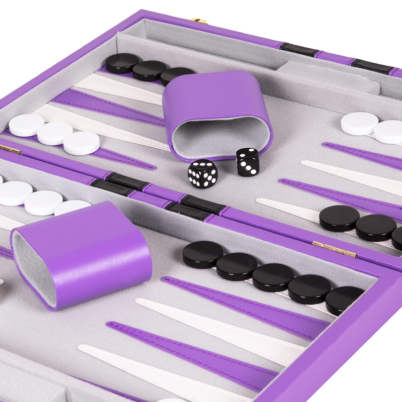 Crazy Games Backgammon Set - Classic Purple Large 18 Inch