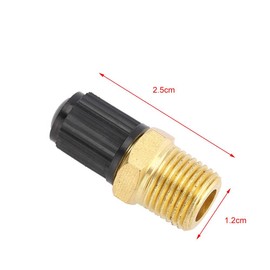 EVGATSAUTO 2 Pcs 1/4 Inch NPT MPT Brass Air Compressor Tank Fill Valve With Plastic Cover, Gold + Black