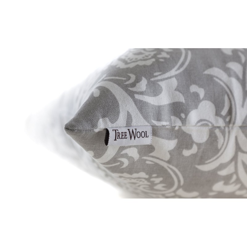 TreeWool, (2 Pack Cushion Covers Damask Accent in Cotton Canvas