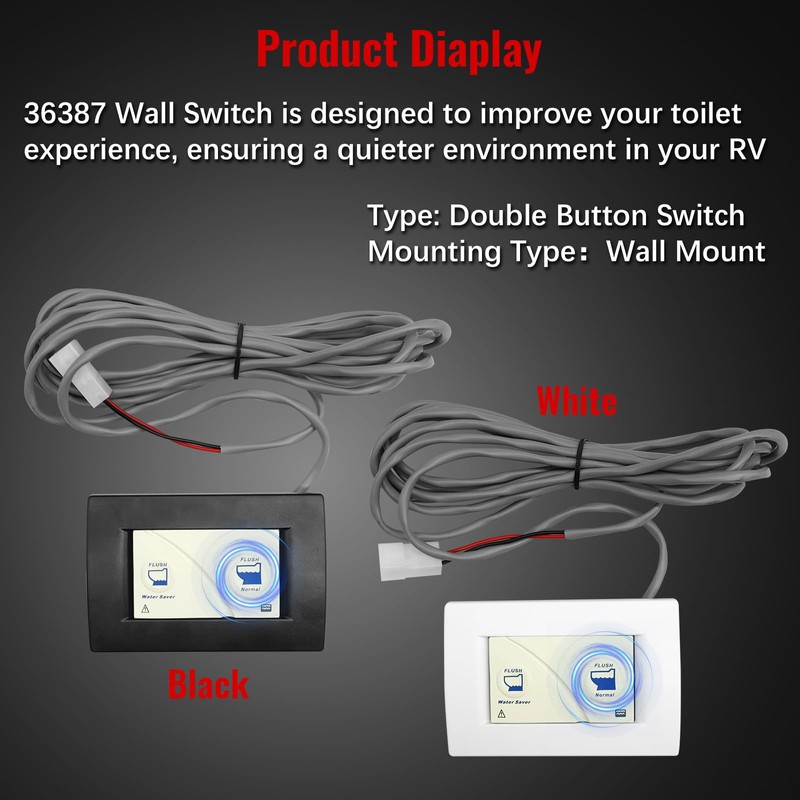 Wall Switch for Thetford Tecma Silence Plus, 36387 RV Toilet
