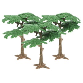Tofficu 3PCS Miniature Pine Tree Set - Artificial Evergreen Landscape Models for Dioramas, Train Scenes & Kids Play (2-3 Small Fake Trees, Realistic Foliage)