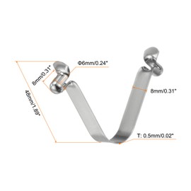 QUARKZMAN Pack of 8 Double Knob Kayak Paddle Spring Clip 6 x 9 x 48 mm 65 Mn Spring Steel V-shaped Hollow Lift Telescopic Locking Tube Clips for Tents Kayak Paddle Tent Pole