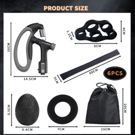 PLATEYTR 6pcs hand grips strengthener set, 10-100 kg adjustable resistance grip trainer forearm strengthener non-slip grip strengthener for muscle toning hand finger exercise grips