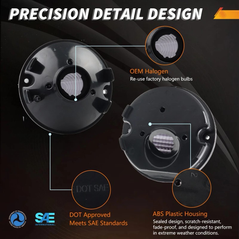 OFFKAT 4PCS Smoked Lens Rear Tail Brake Lights & Backup