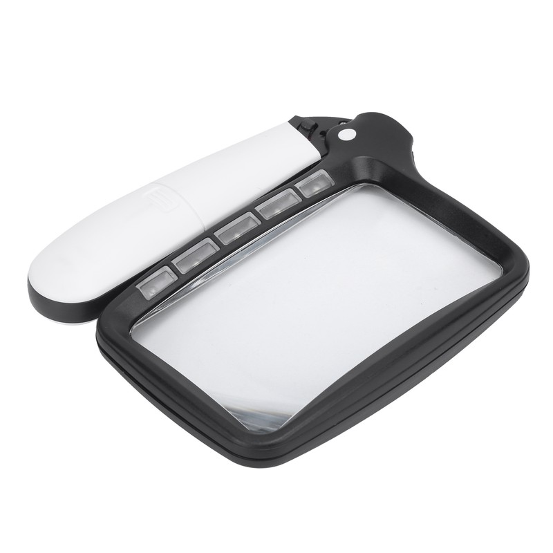 Magnifying Glass Foldable Handheld 5 LED Lights HighDefinition Acrylic Magnifier