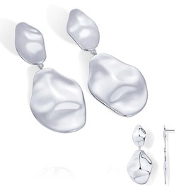 Silver Drop Earrings for Women,Irregular Shaped Dangle Drop earrings for Jewelry Gift & Daily Wear.