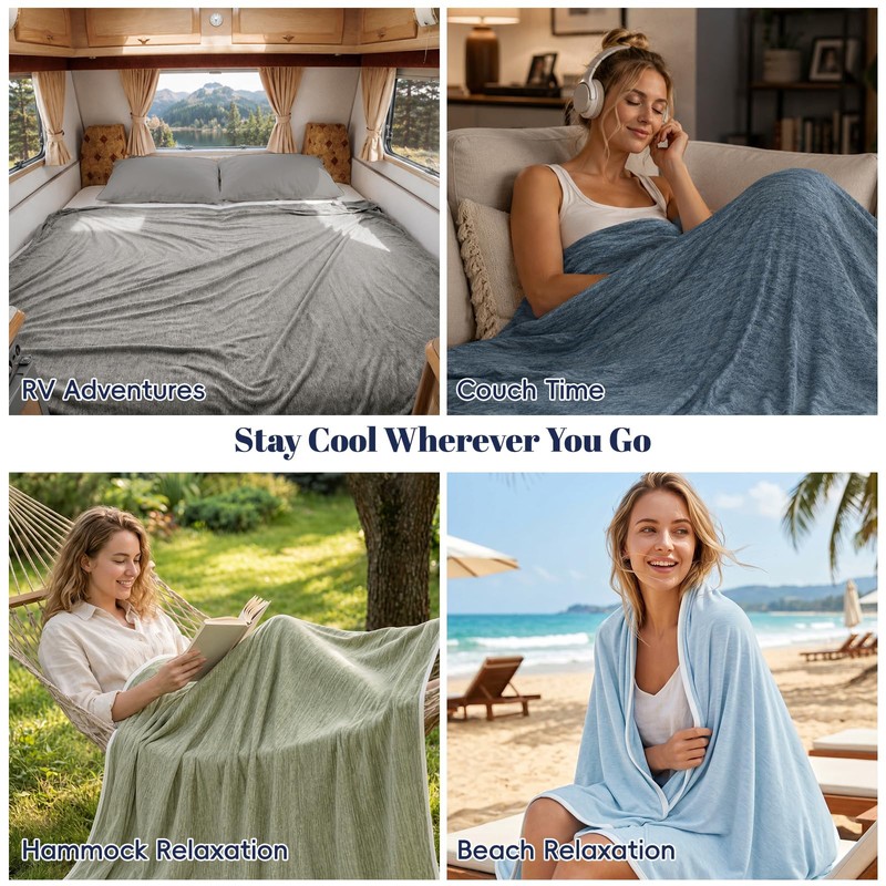 PHF Cooling Blanket King Size 108"x90", Double-Sided Cooling for Hot