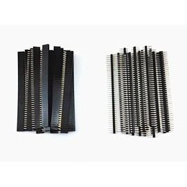 Honbay 40pcs 40 Pin Single Row Male and Female Pin Header Connector Kit PCB Pin Strip for Arduino