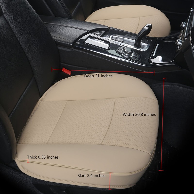 EDEALYN Front PU Leather Car Seat Cover Bottom Auto Seat