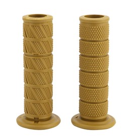 KIMISS Agarres de Manillar para Motocicleta, 22mm, 2 Piezas Puños Vintage, Antideslizantes, Resistente al Agua, Protección de Manillar(Bronceado Claro)