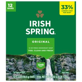 Irish Spring Bath Bar Soap, 12 Count, Original, 45 Oz